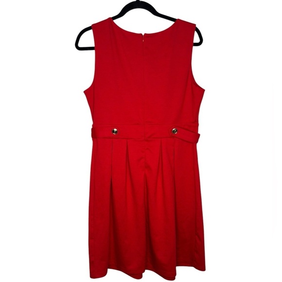 HI THERE from Karen Walker Red Sleeveless Pleated A-Line Dress Size US 10 - Picture 7 of 15